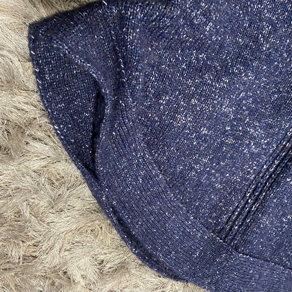 Tristan women blue wool blend wide tube neck cape poncho sweater. Size 3. Used. - Picture 6 of 7